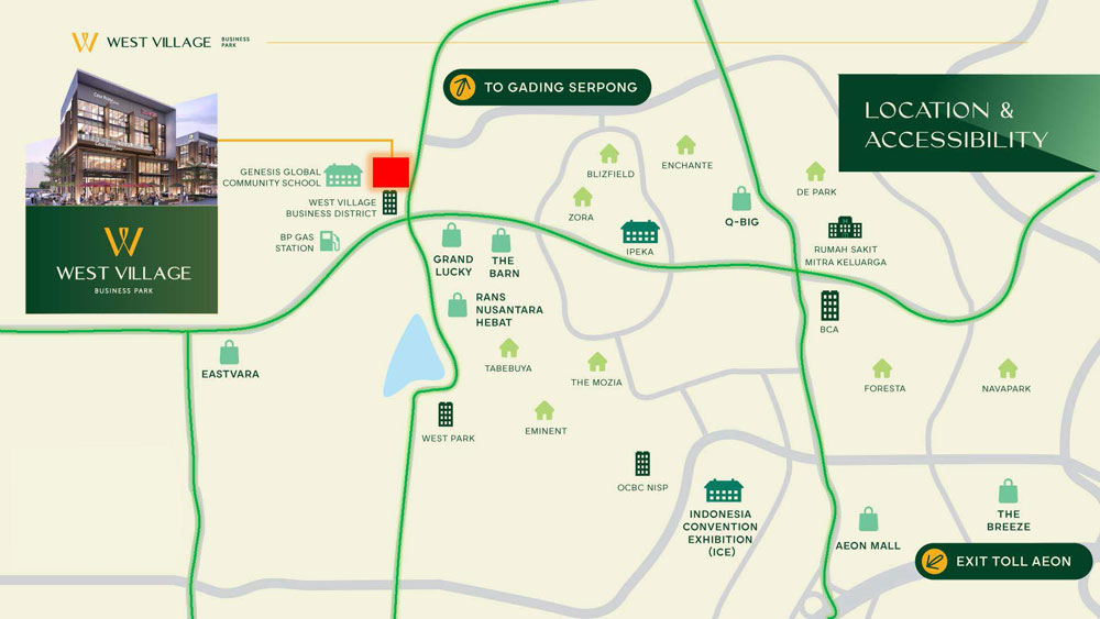 Lokasi Ruko West Village Business Park 2